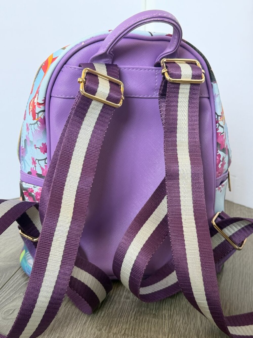 Disney Princess Mulan Mini Backpack Purple Faux Leather Book Bag 2020 11" - Picture 5 of 12